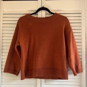T THARI Cozy Rust Orange Sweater